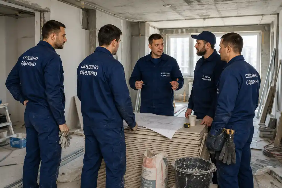 Универсальная строительная бригада на объекте в Минске